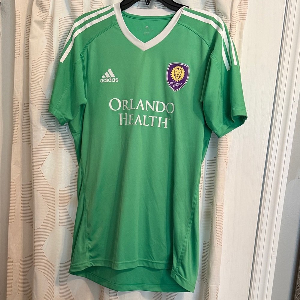 adidas Green Orlando City Soccer Goalie Jersey with White Trim